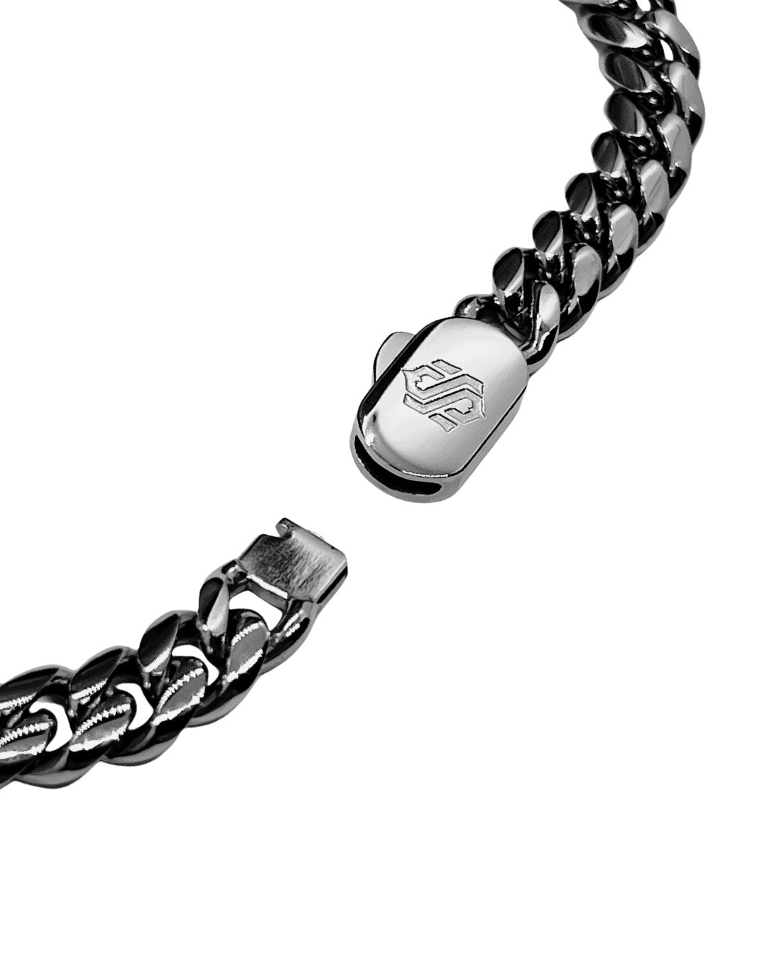 PULSERA CUBANA 8MM - ORO BLANCO