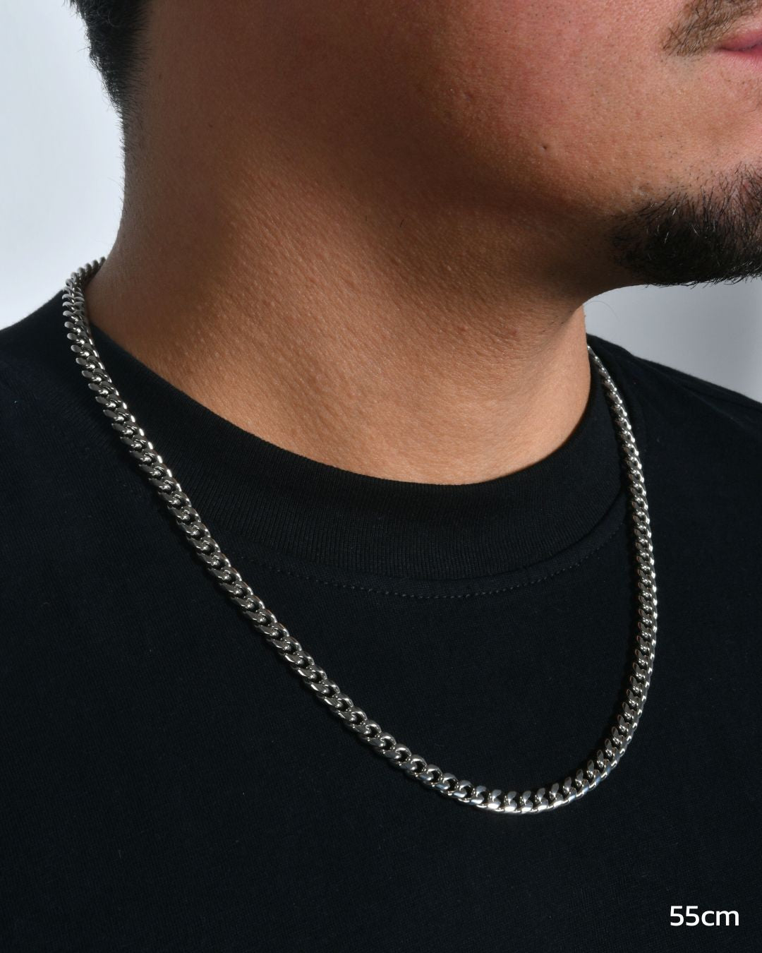 CONJUNTO DE CADENA CUBANA 6MM + PULSERA CUBANA 6MM - ORO BLANCO