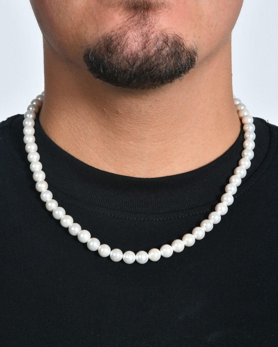 COLLAR DE PERLAS BLANCAS - 8MM