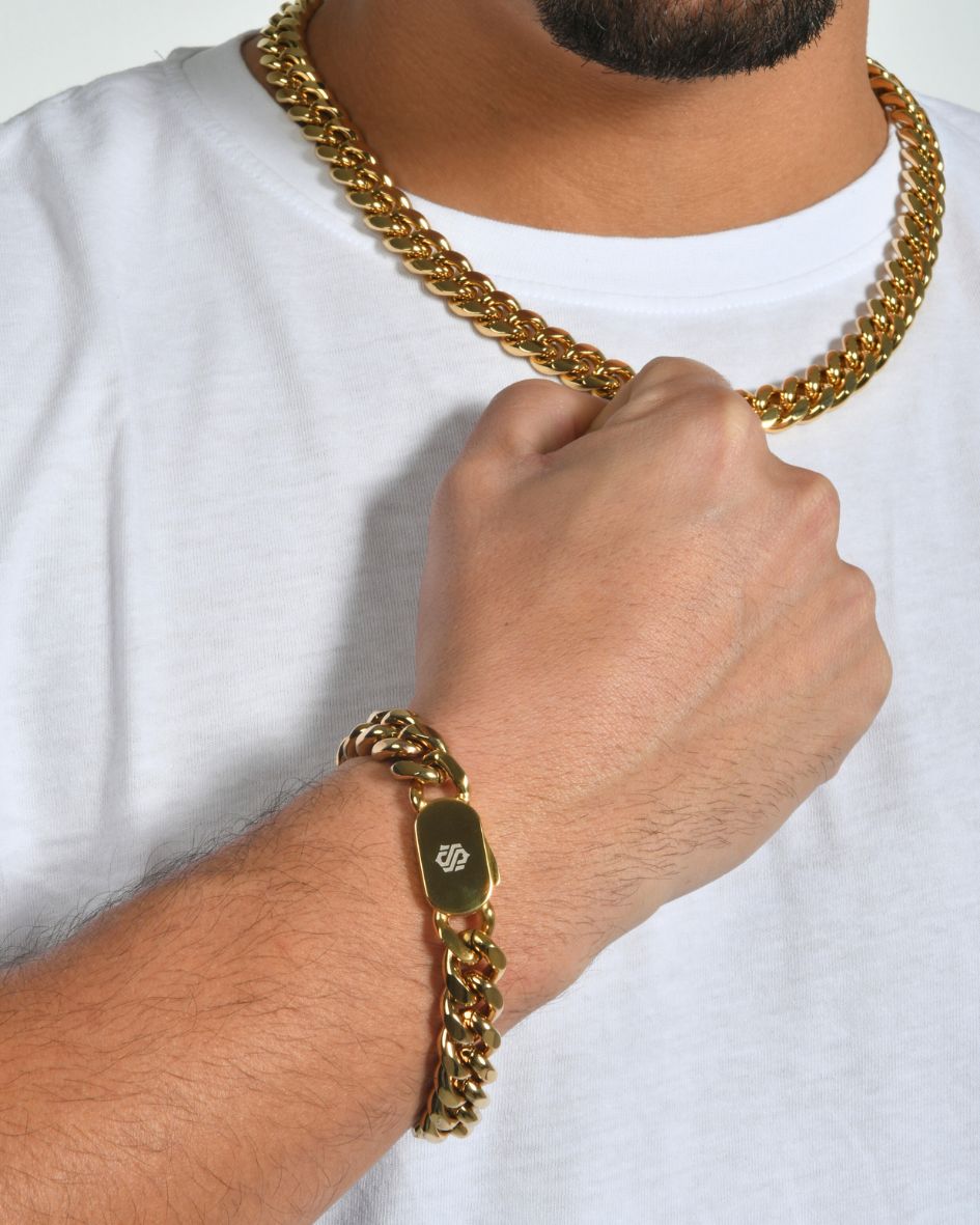 PULSERA CUBANA 12MM - ORO