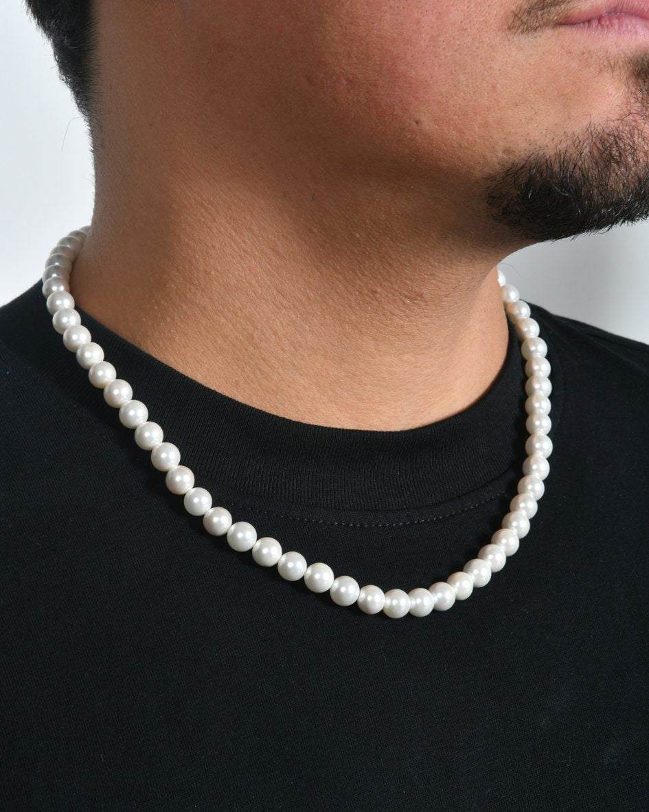 COLLAR DE PERLAS BLANCAS - 8MM