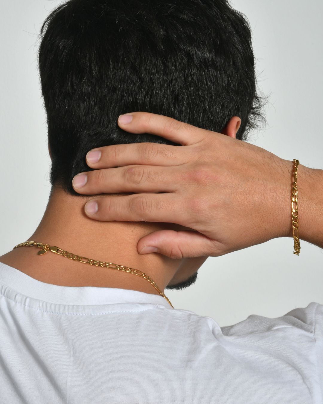 CONJUNTO DE CADENA FIGARO 5MM + PULSERA FIGARO 5MM - ORO