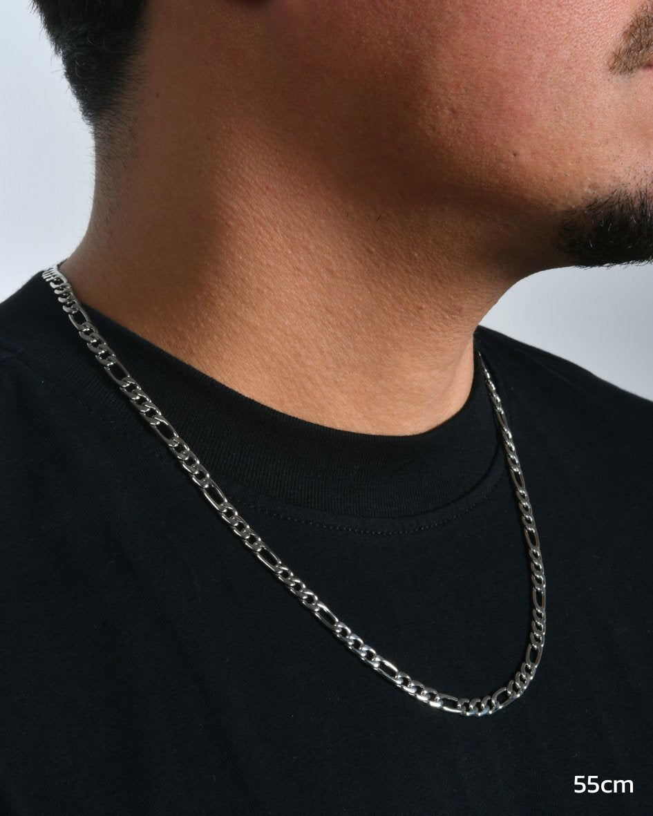 CADENA FIGARO 5MM - ORO BLANCO