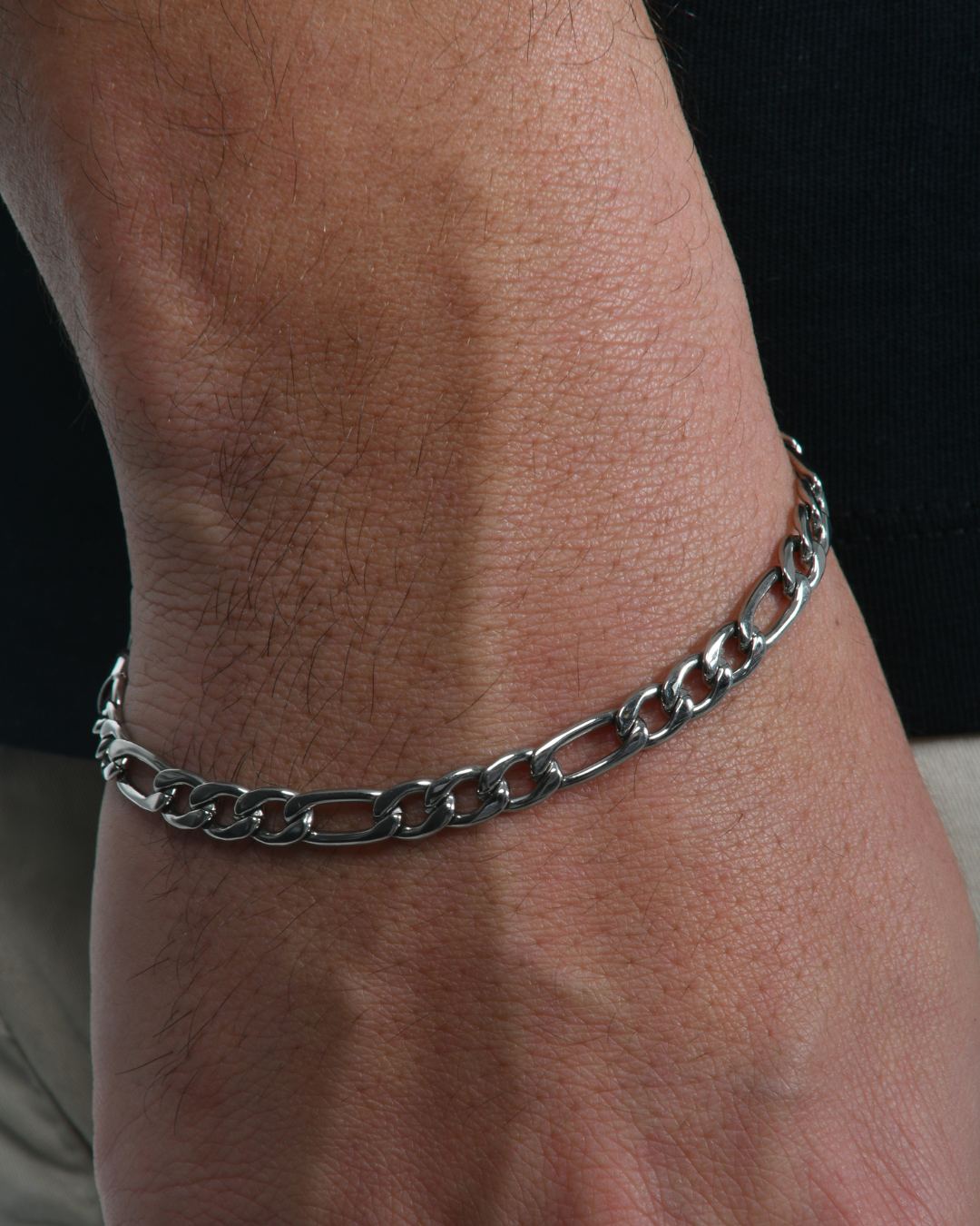 PULSERA FIGARO 5MM - ORO BLANCO