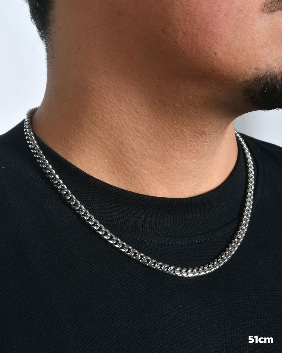 CADENA CUBANA 6MM - ORO BLANCO