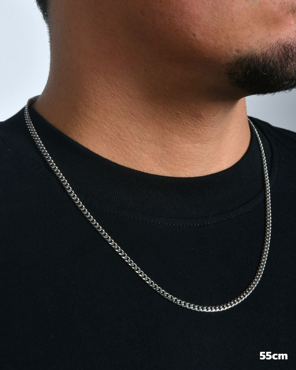 CADENA MICRO CUBANA 4MM - ORO BLANCO