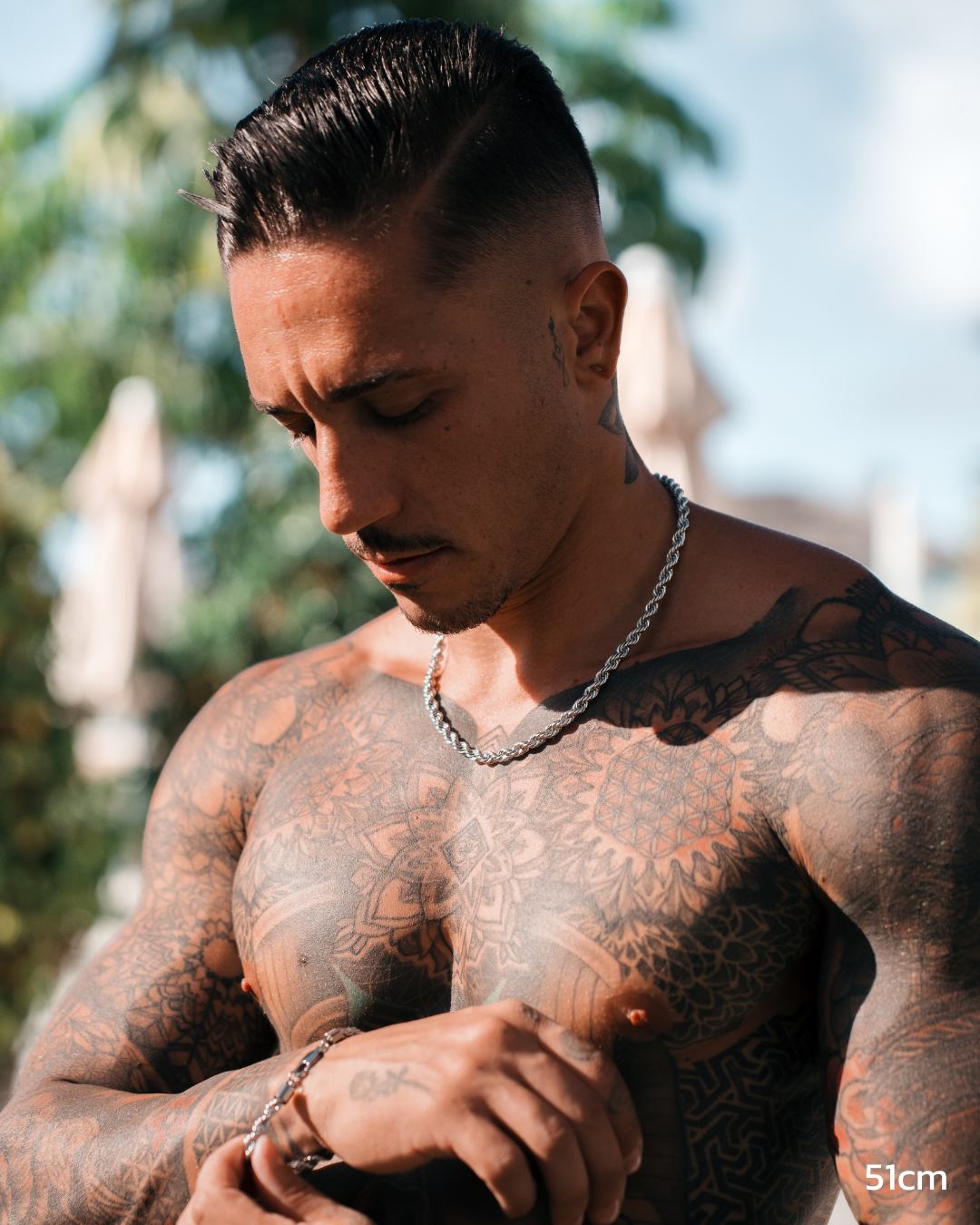 CADENA CUERDA 5MM - ORO BLANCO