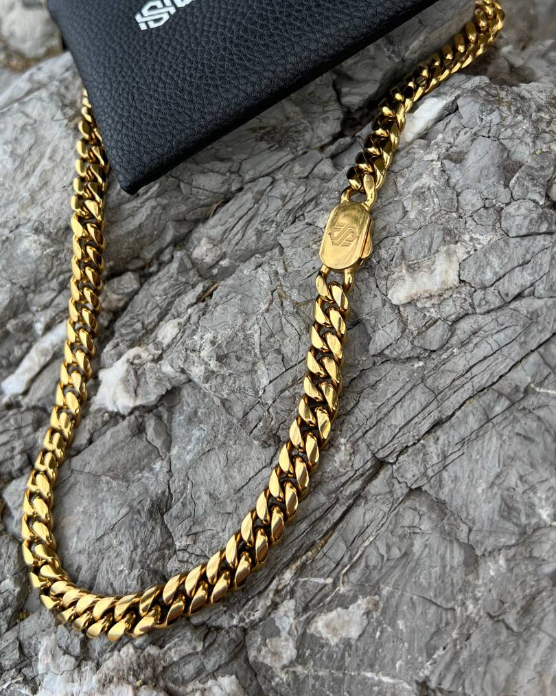 CADENA CUBANA 8MM - ORO