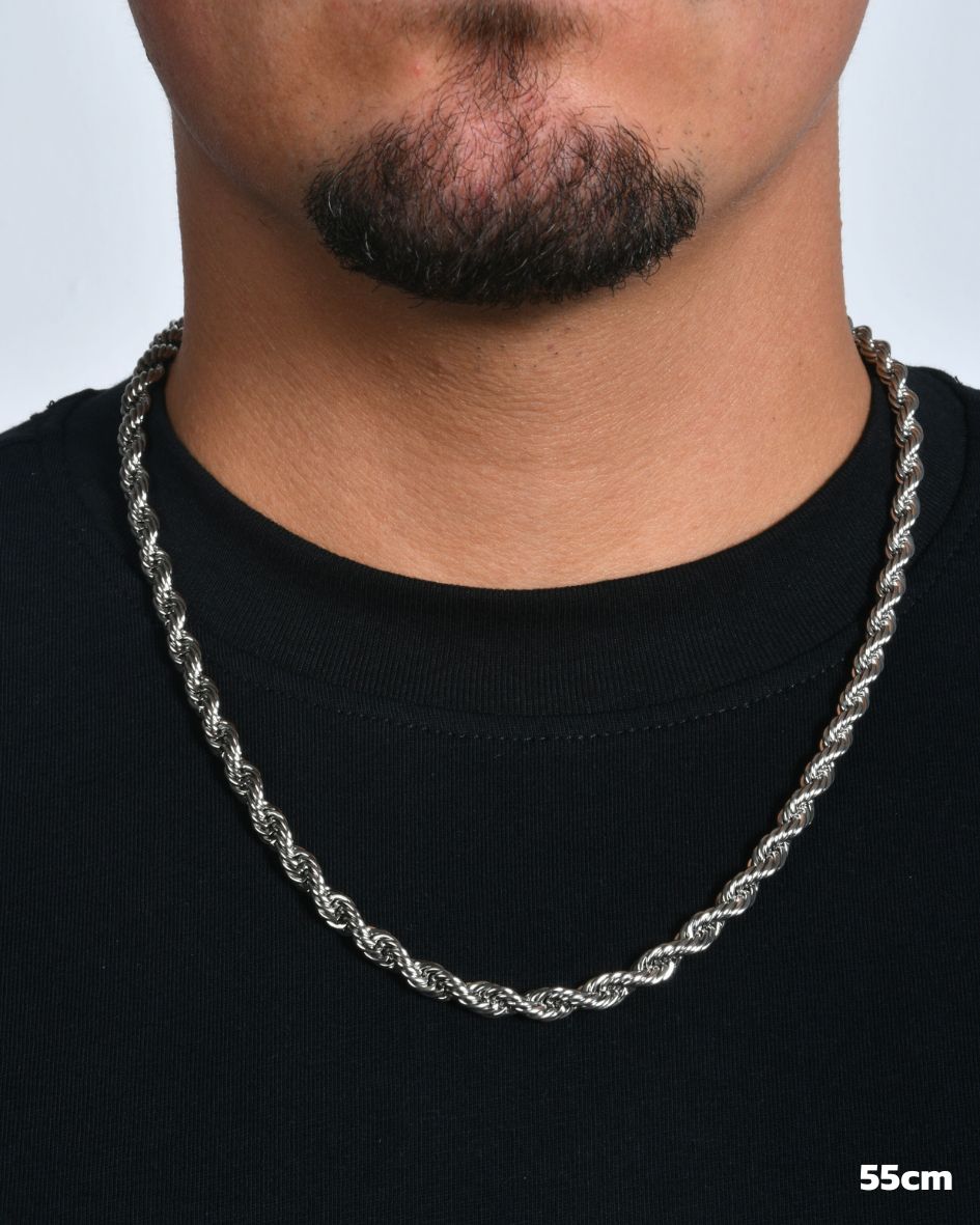 CADENA CUERDA 5MM - ORO BLANCO