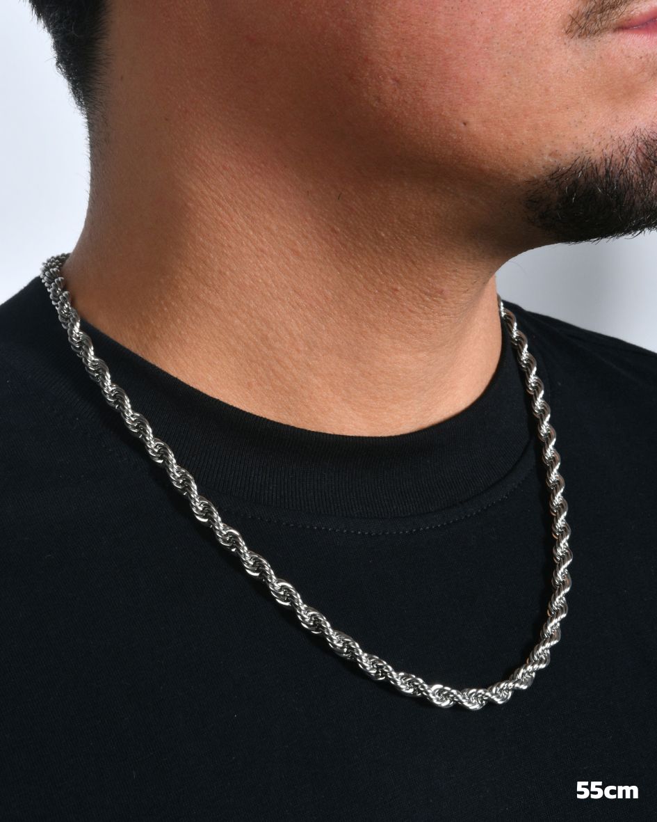 CADENA CUERDA 5MM - ORO BLANCO