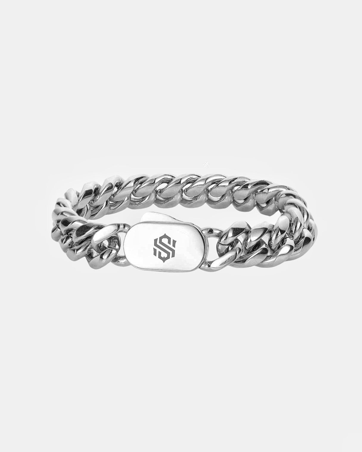 PULSERA CUBANA 8MM - ORO BLANCO